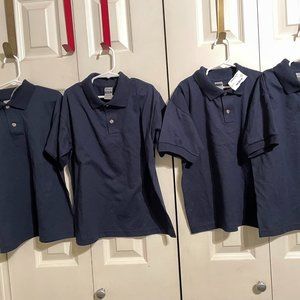 4 Youth Medium Navy Uniform Shirts, Gildan Brand NEW